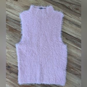 Zara Fuzzy Mock Neck Tank